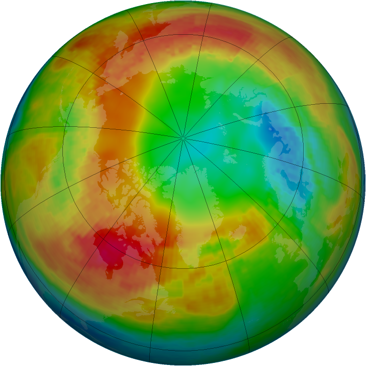 Arctic ozone map for 09 February 2003